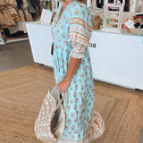 MANA | ABITO MIDI FLOREALE CHIC CON COLLO A V