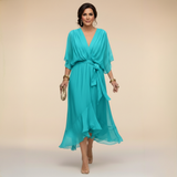 Monica | Abito in chiffon con scollatura a V