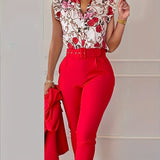 Florabel - Completo Elegante con Maniche Volanti