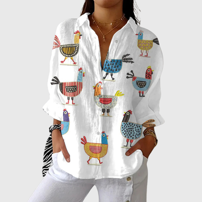 Blusa leggera e colorata con stampa
