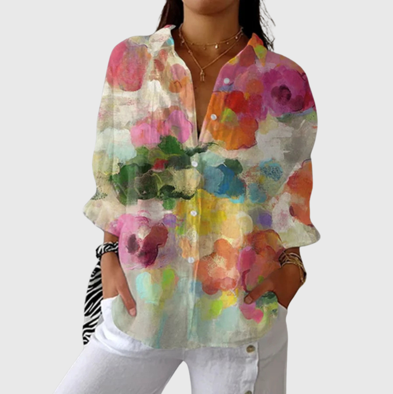 Blusa stampata leggera e colorata