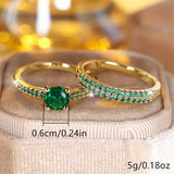 Anello Duo Serena in Oro con Smeraldo