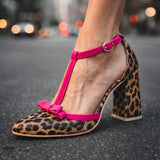 Scarpe con tacco Valentina a motivo leopardato