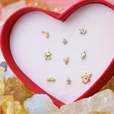 Mini Bling Trio Diamante Orecchini a Perno Piatto