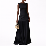 Celeste | Abito maxi plissettato