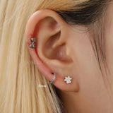 Anello Helix in Titanio Multidimensionale con Cristalli | Anello Conchiglia | Clicker Septum