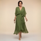 Monica | Abito in chiffon con scollatura a V