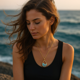 Collana con Ciondolo Esclusivo in Argento e Turchese