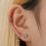 Anello Helix in Titanio Multidimensionale con Cristalli | Anello Conchiglia | Clicker Septum