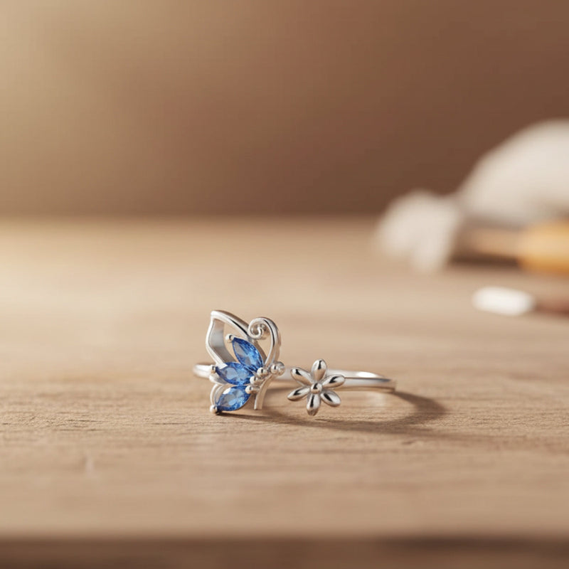 Anello Farfalla Zaffiro