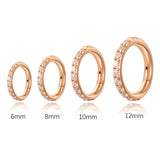 Anello Helix in Titanio Multidimensionale con Cristalli | Anello Conchiglia | Clicker Septum