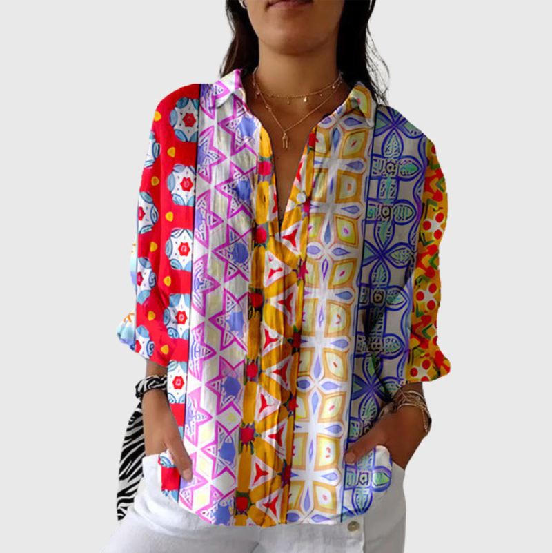 Blusa leggera e colorata stampata