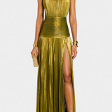 Emma | Abito halter metallico con schiena nuda
