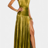 Emma | Abito halter metallico con schiena nuda