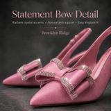 Scarpe con tacco Vivienne con fiocco in cristallo