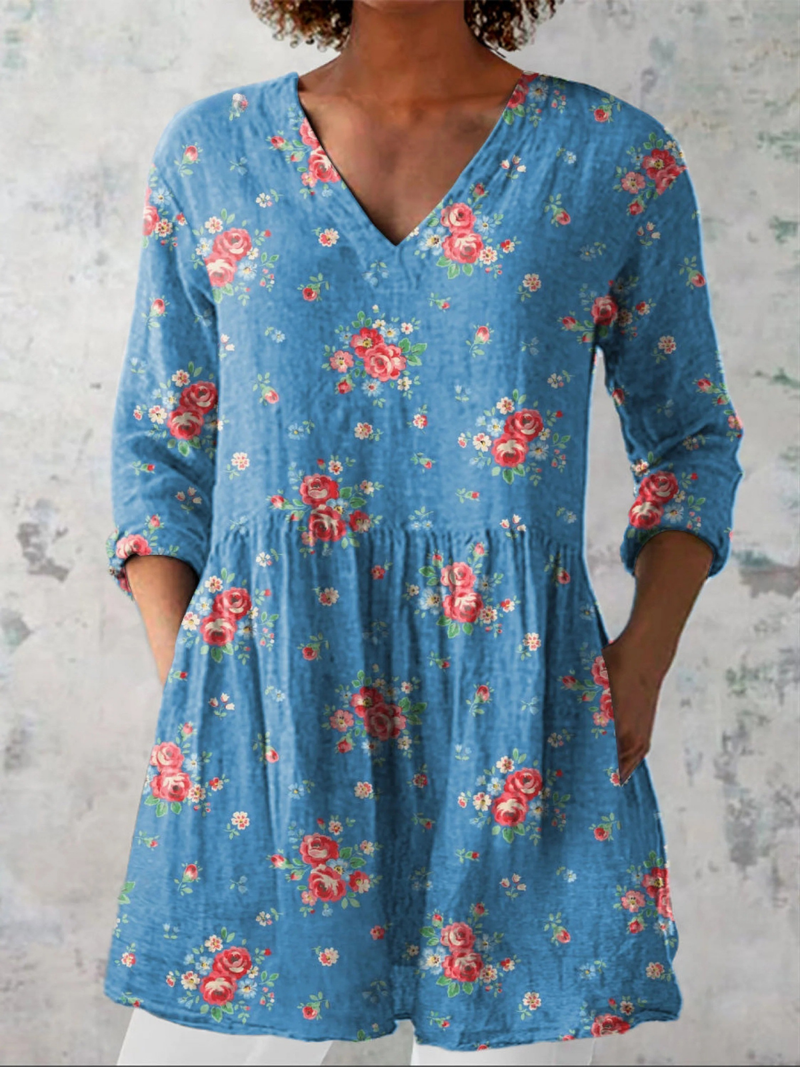 Mélanie | Blusa Lunga con Scollatura a V