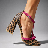 Scarpe con tacco Valentina a motivo leopardato