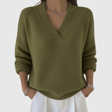 Faye | Maglione a collo V morbido in taglio casual