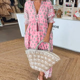 MANA | ABITO MIDI FLOREALE CHIC CON COLLO A V