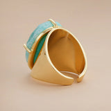 Anello della Dea Blu Amazonite Sofisticato
