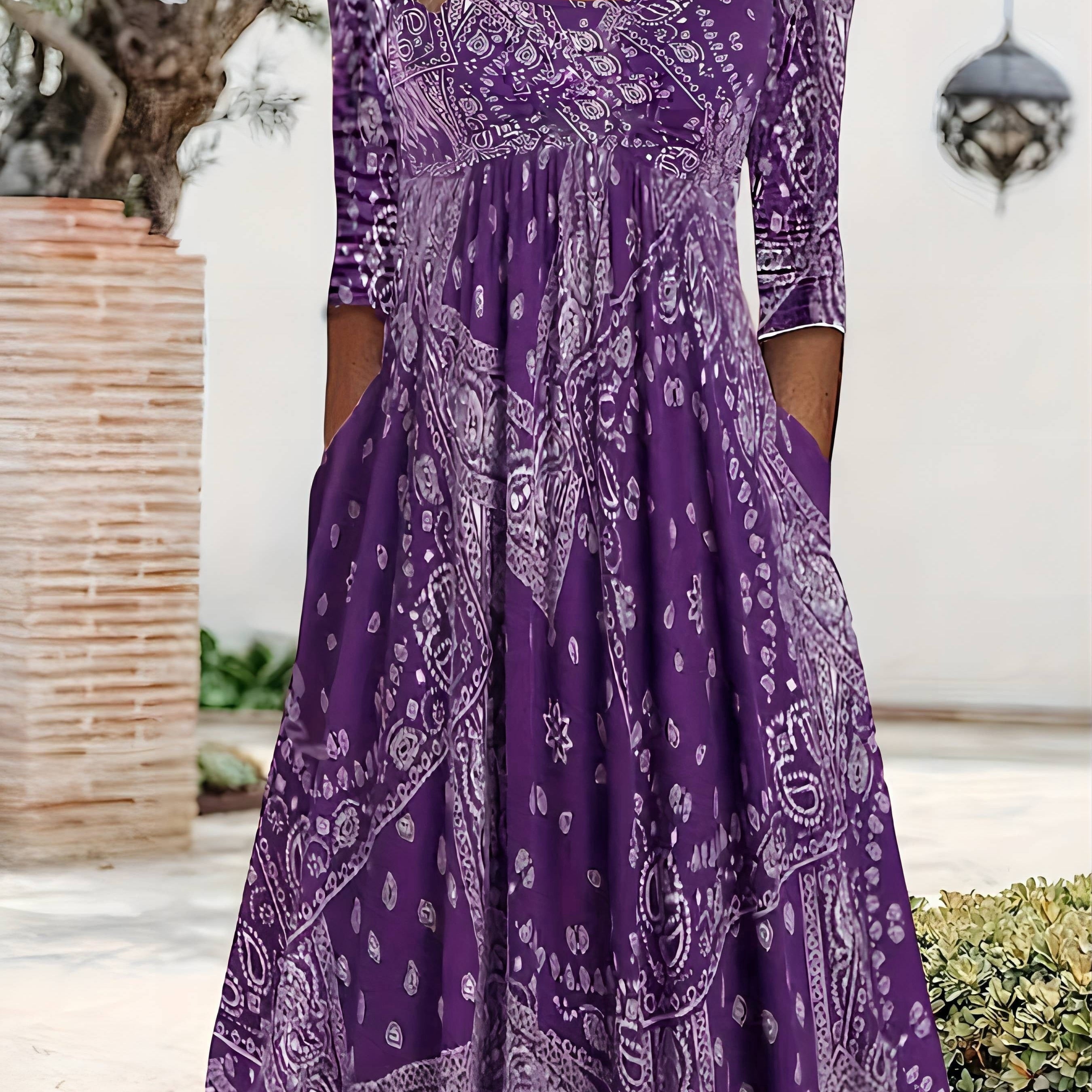 ELOWEN | ABITO MIDI A MANICHE LUNGHE CASUAL