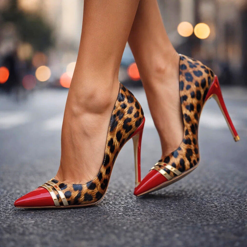TACCHI A PUNTA CON MOTIVO LEOPARDO NATALIA MONROE