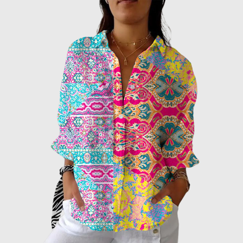 Blusa leggera e colorata con stampa