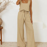 Megan - Completo Top Minimalista e Pantaloni Svasati