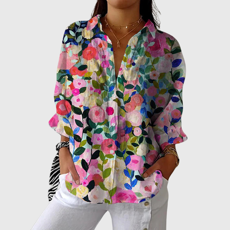 Blusa stampata leggera e colorata