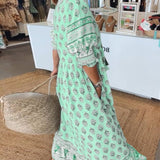 MANA | ABITO MIDI FLOREALE CHIC CON COLLO A V