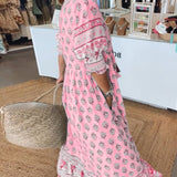 MANA | ABITO MIDI FLOREALE CHIC CON COLLO A V