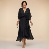 Monica | Abito in chiffon con scollatura a V