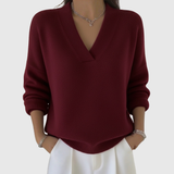 Faye | Maglione a collo V morbido in taglio casual