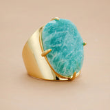 Anello della Dea Blu Amazonite Sofisticato