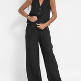 Aira - Completo Gilet Bottone & Pantalone Largo
