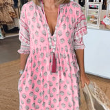 MANA | ABITO MIDI FLOREALE CHIC CON COLLO A V