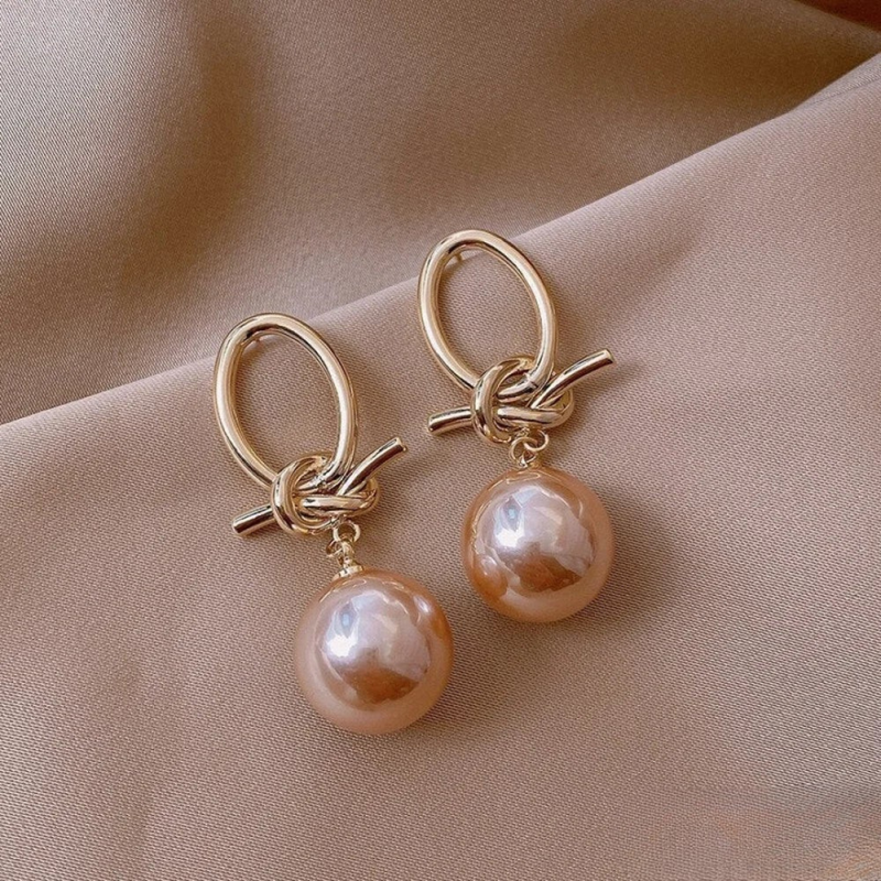 Orecchini a Goccia di Perle Rosa Eleganti
