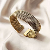 Bracciale Classico Aperto in Rete Intrecciata Vintage