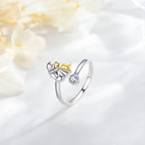 Anello in Argento con Zirconia Regolabile e Fatto a Mano