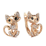Orecchini in Zirconia Dolce a Forma di Gatto