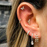 Piercing Labret a Cuore a Cinque Petali Sfavillante