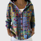 Cardigan Confortevole con Cappuccio in Maglia