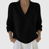 Faye | Maglione a collo V morbido in taglio casual