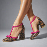 Scarpe con tacco Valentina a motivo leopardato