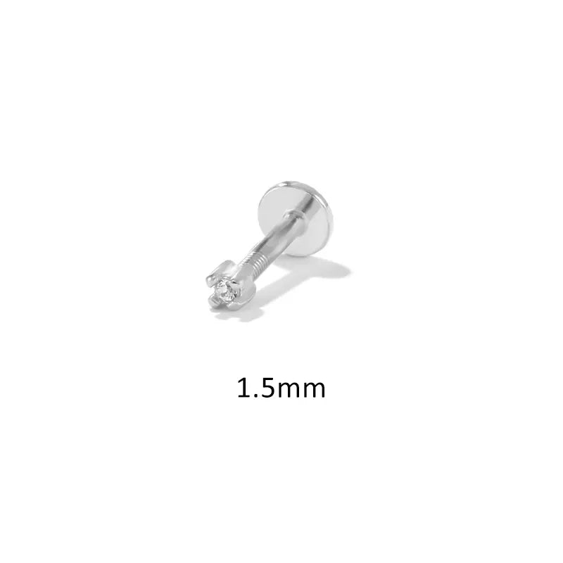Piercing Minimalista con Diamante Piatto (16G)