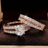 Set di Anelli Eleganti Radianti in Oro