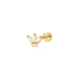 Piercing Labret con Opale a 3 Petali
