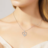 Collana con Zampa e Cuore in Argento con Zirconia