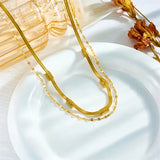 Collana Retro Oro a Doppio Strato Sorella Gem