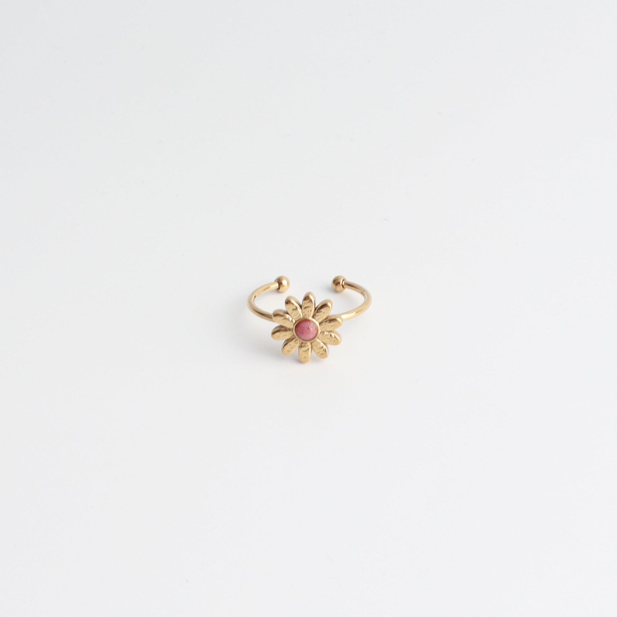 Daisy - Anello - Pietra Naturale - Acciaio Inossidabile - Regolabile